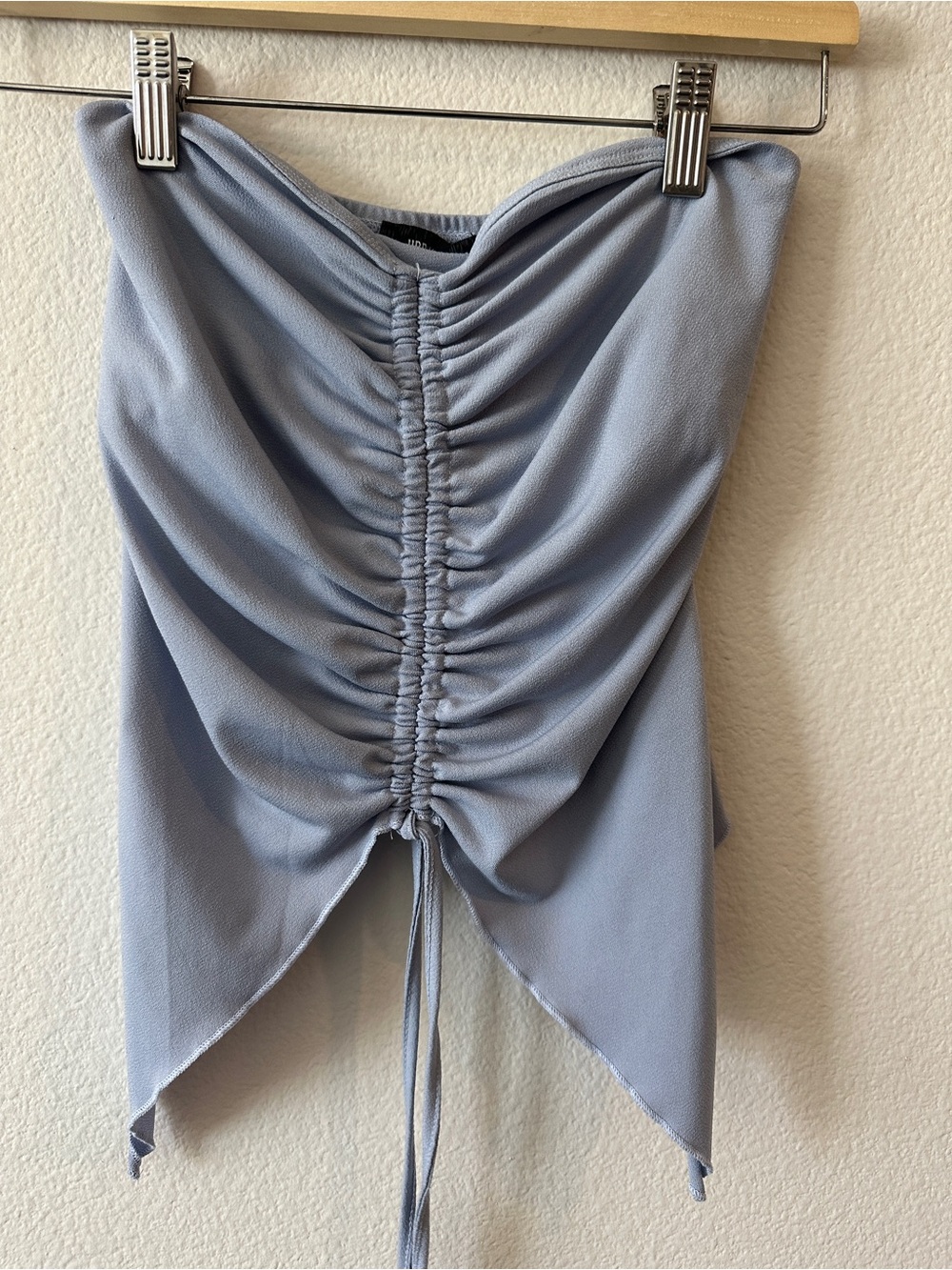 Urban Outfitters Ruched Tie-Front Tube Top in periwinkle